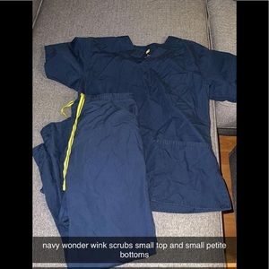 2 sets of navy wonderwink scrubs